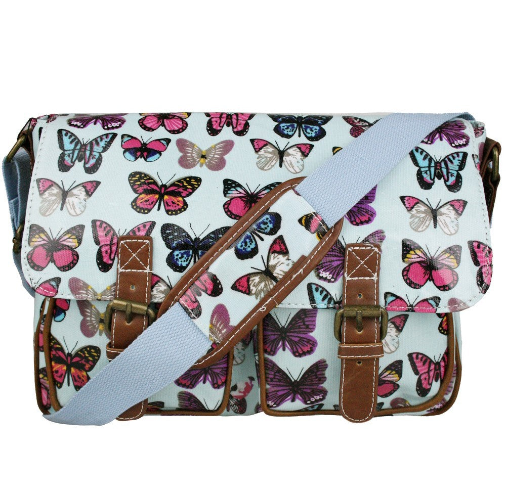 Blue butterfly satchel for children