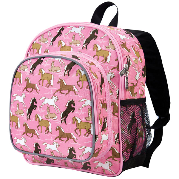 Personalised pink horses backpack for children