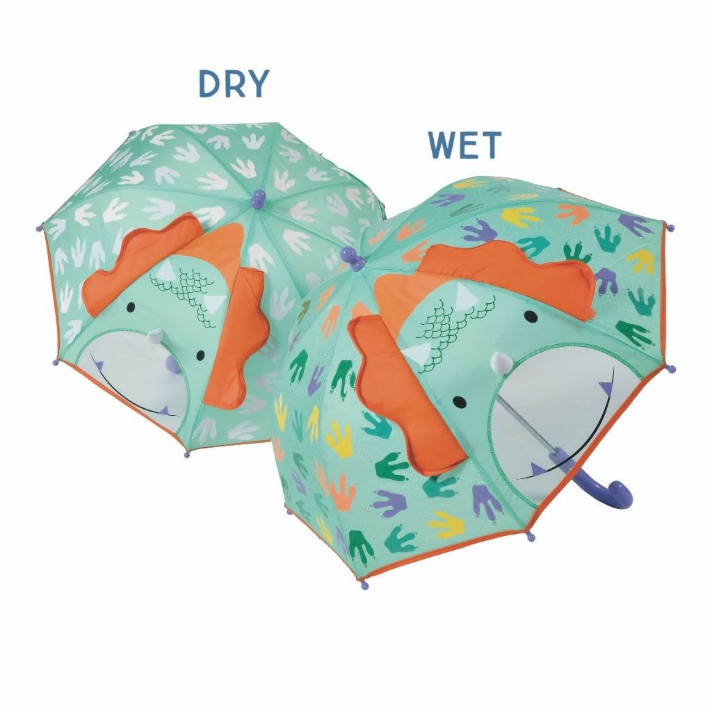 Kids 3D dinosaur colour-changing umbrella