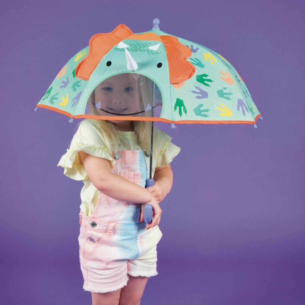 Open 3D dinosaur colour-changing umbrella