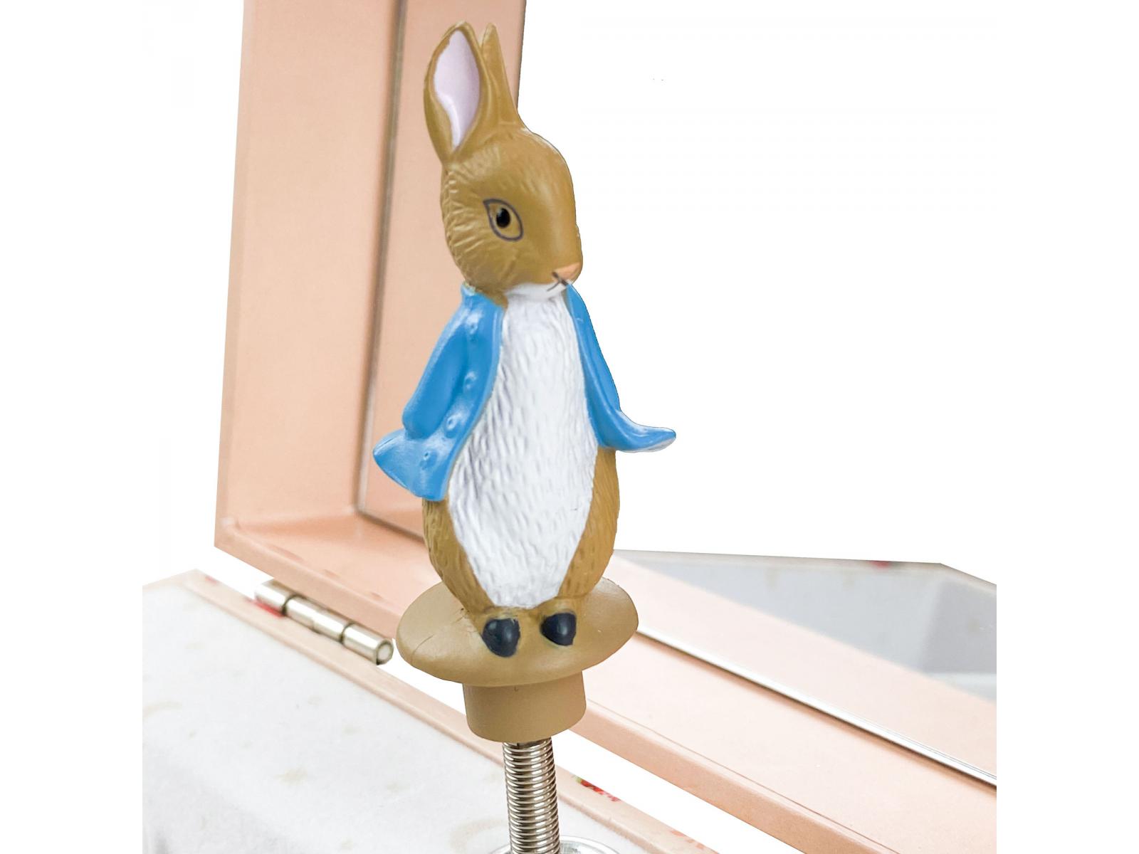 Peter Rabbit wooden music box with strawberries