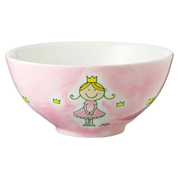 Hand-painted little princess ceramic bowl for children