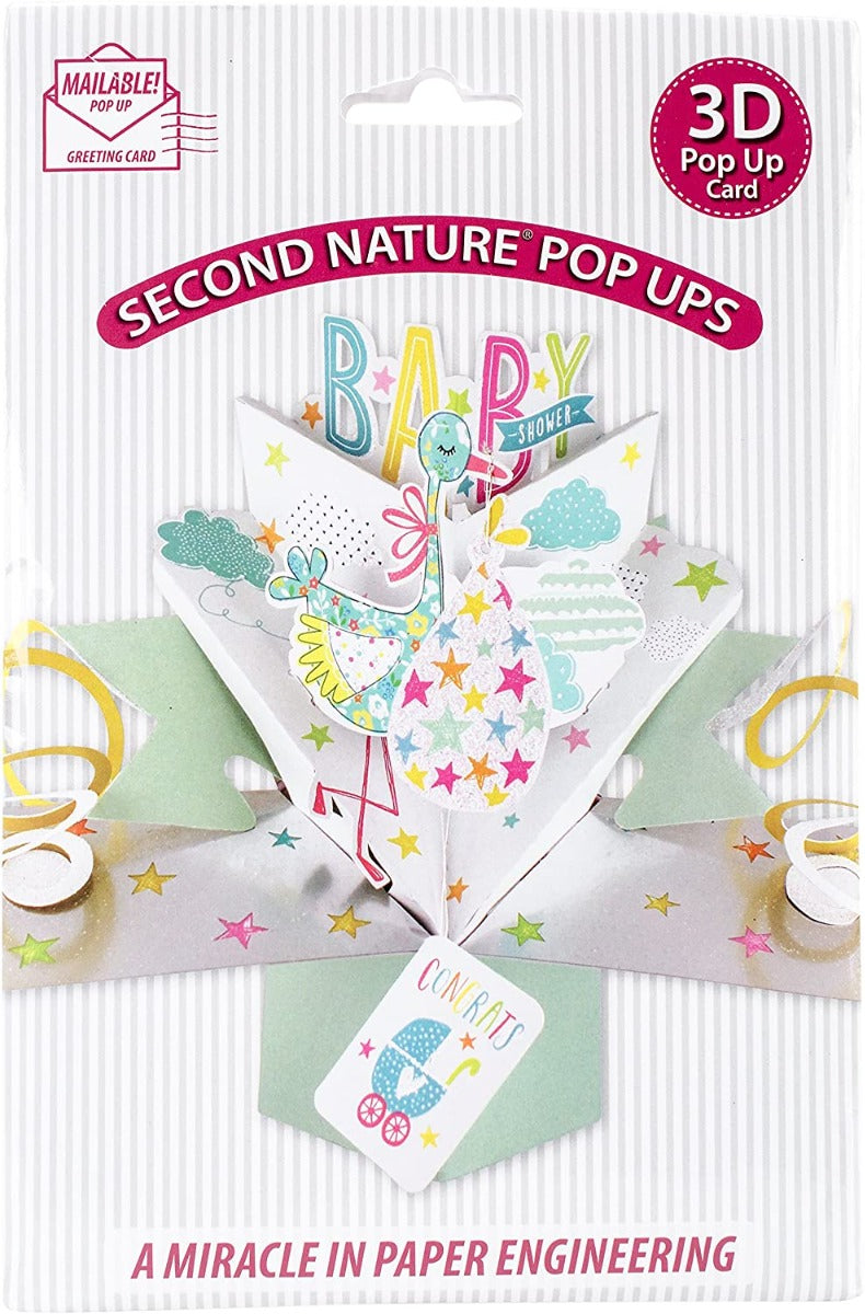 Baby shower 3D pop-up card with envelope