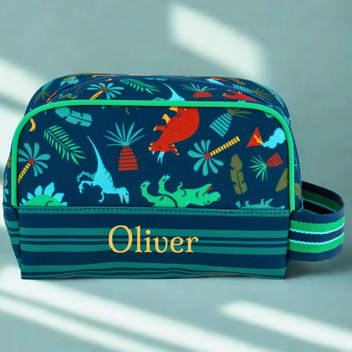 Personalised Kids Dinosaur Wash Bag