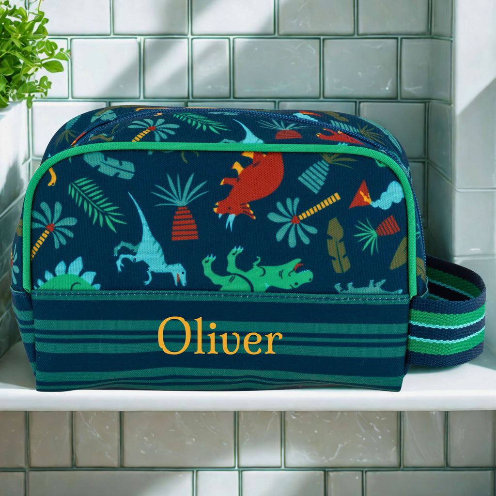 Personalised Kids Dinosaur Wash Bag
