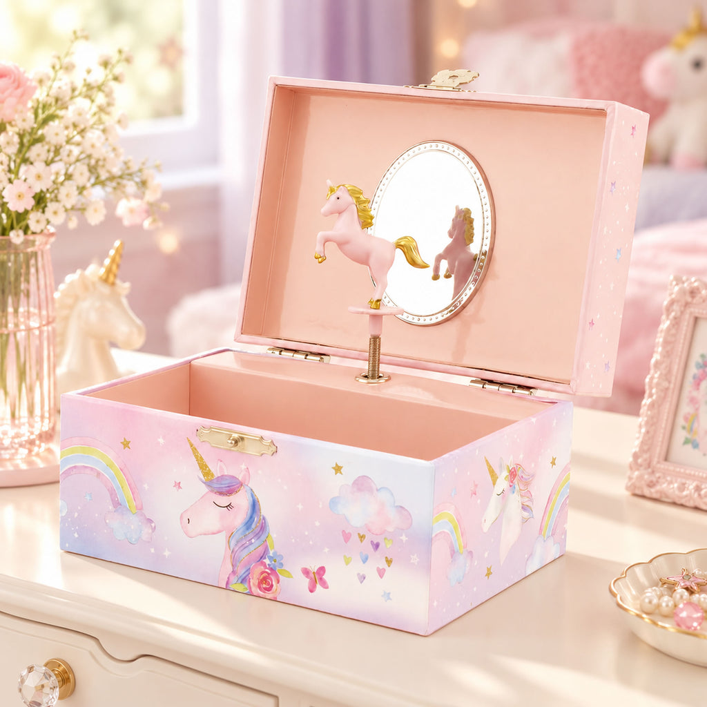 Personalised Girls Musical Jewellery Box - Unicorn