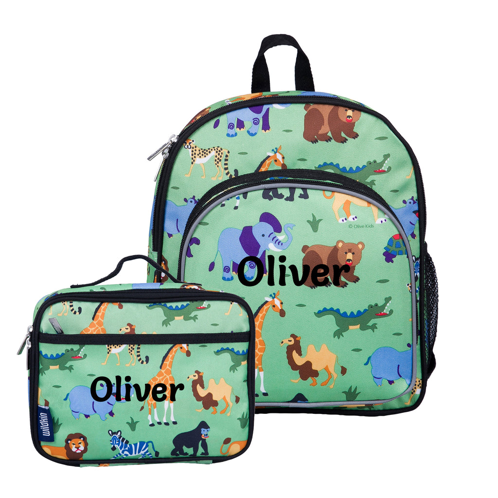 Personalised Jungle Toddler Backpack with Lunch Bag