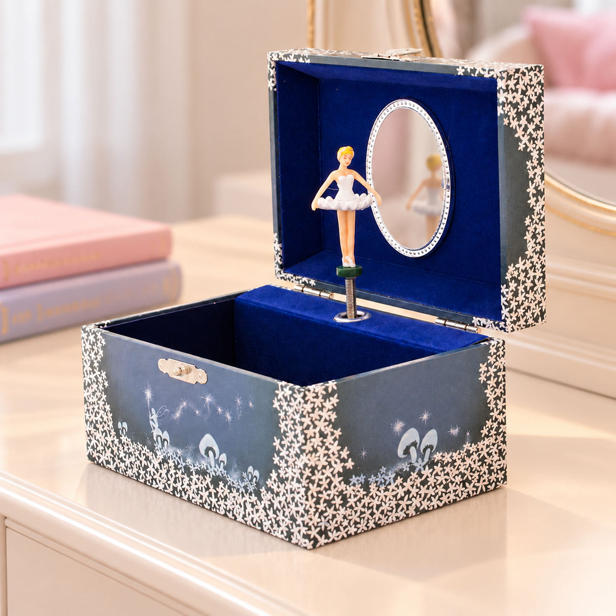 Personalised Girls Musical Jewellery Box - Ballerina Swan Lake