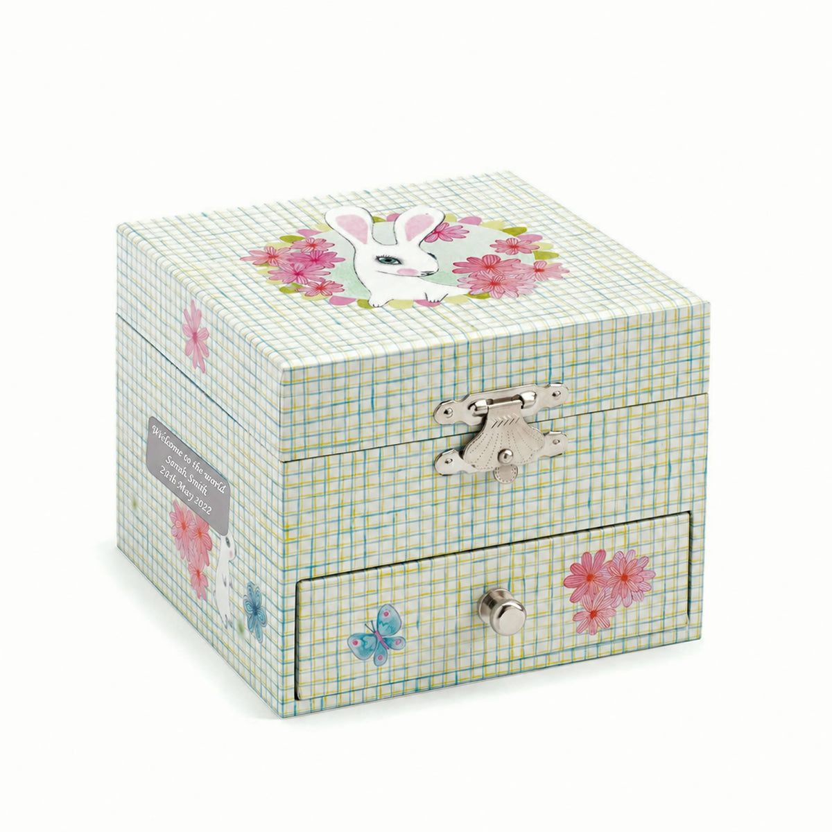 Personalised Girls Musical Jewellery Box - Little Rabbit