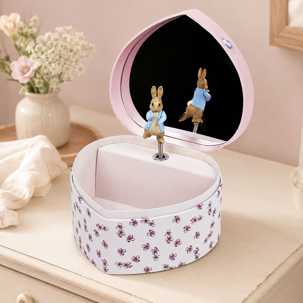 Peter Rabbit Pink Heart Musical Jewellery Box - Personalisable