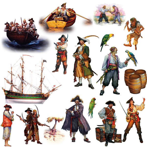 Pirate nursery wall sticker set