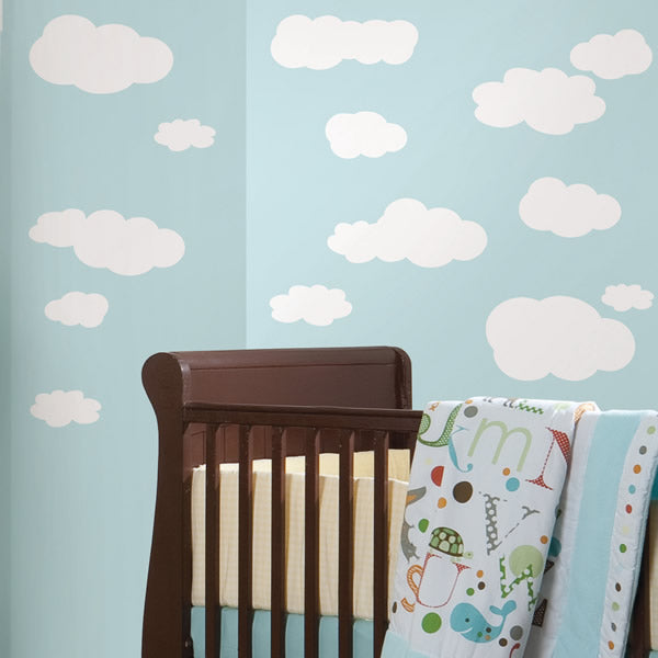 White cloud wall decals for children