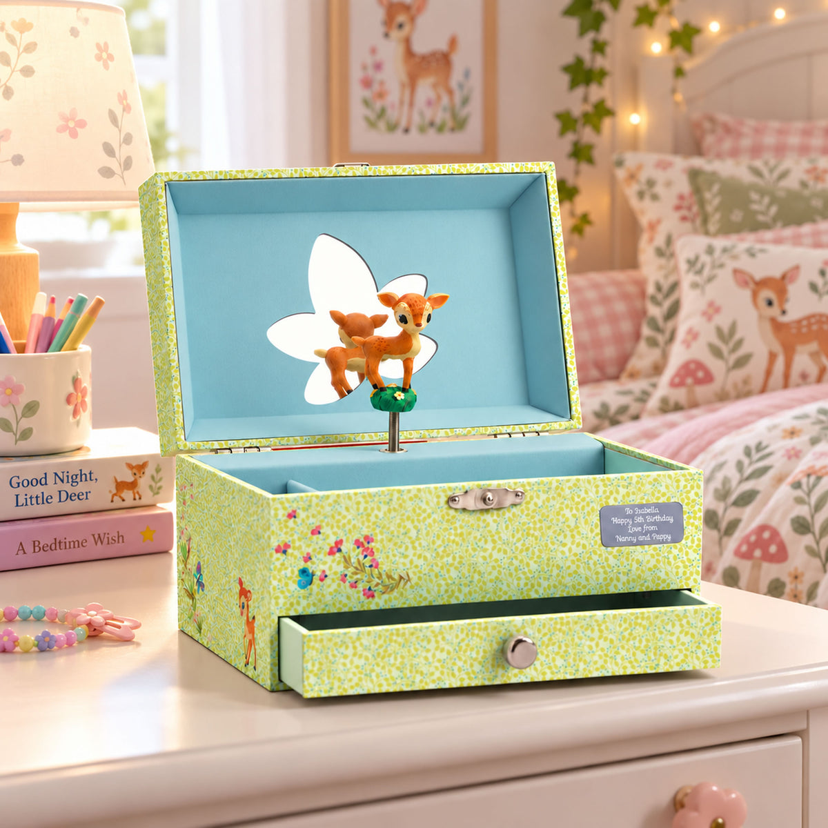 Personalised Musical Jewellery Box - Bambi Deer