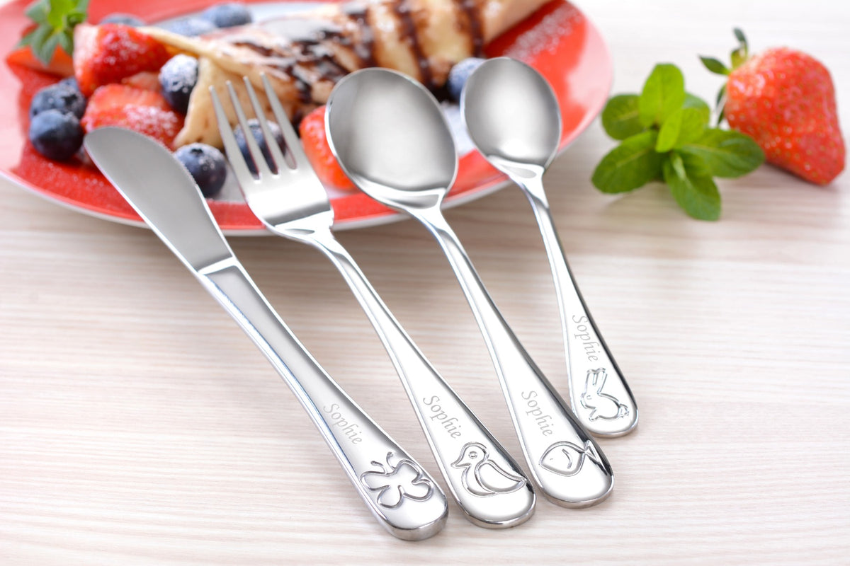 Children’s animal cutlery set detail