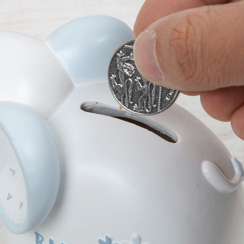 Blue baby elephant money box