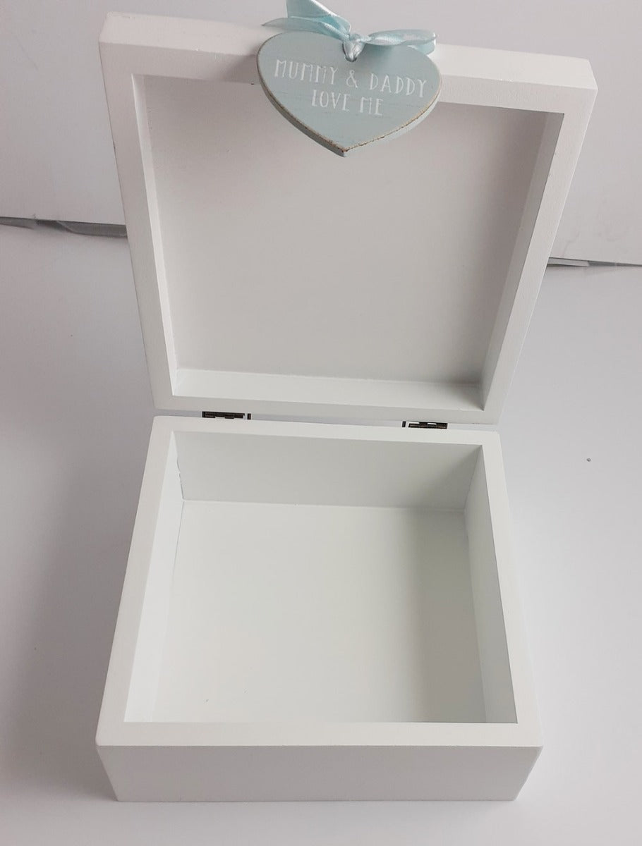 Open baby keepsake box