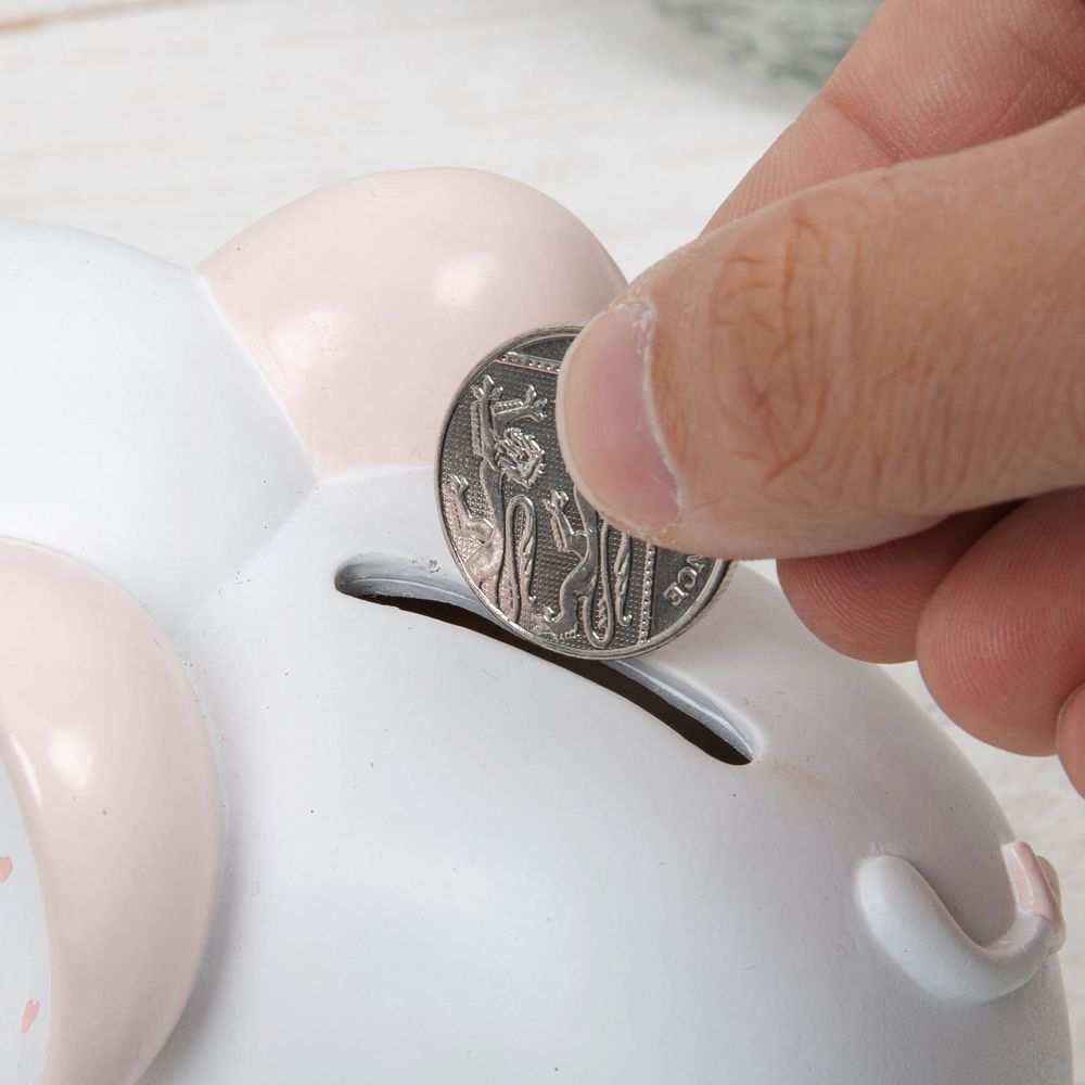 Pink baby elephant money box