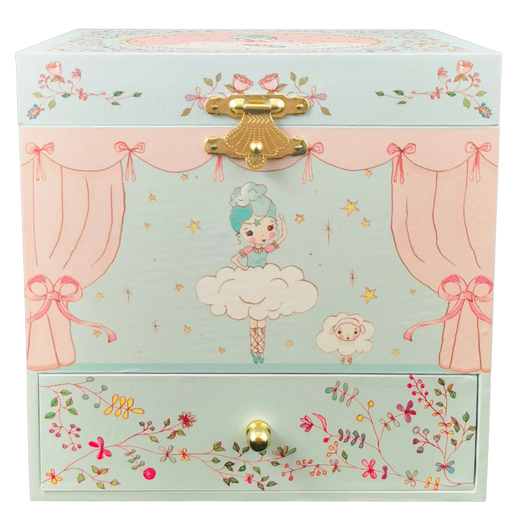 Ballerina and cloud musical jewellery box