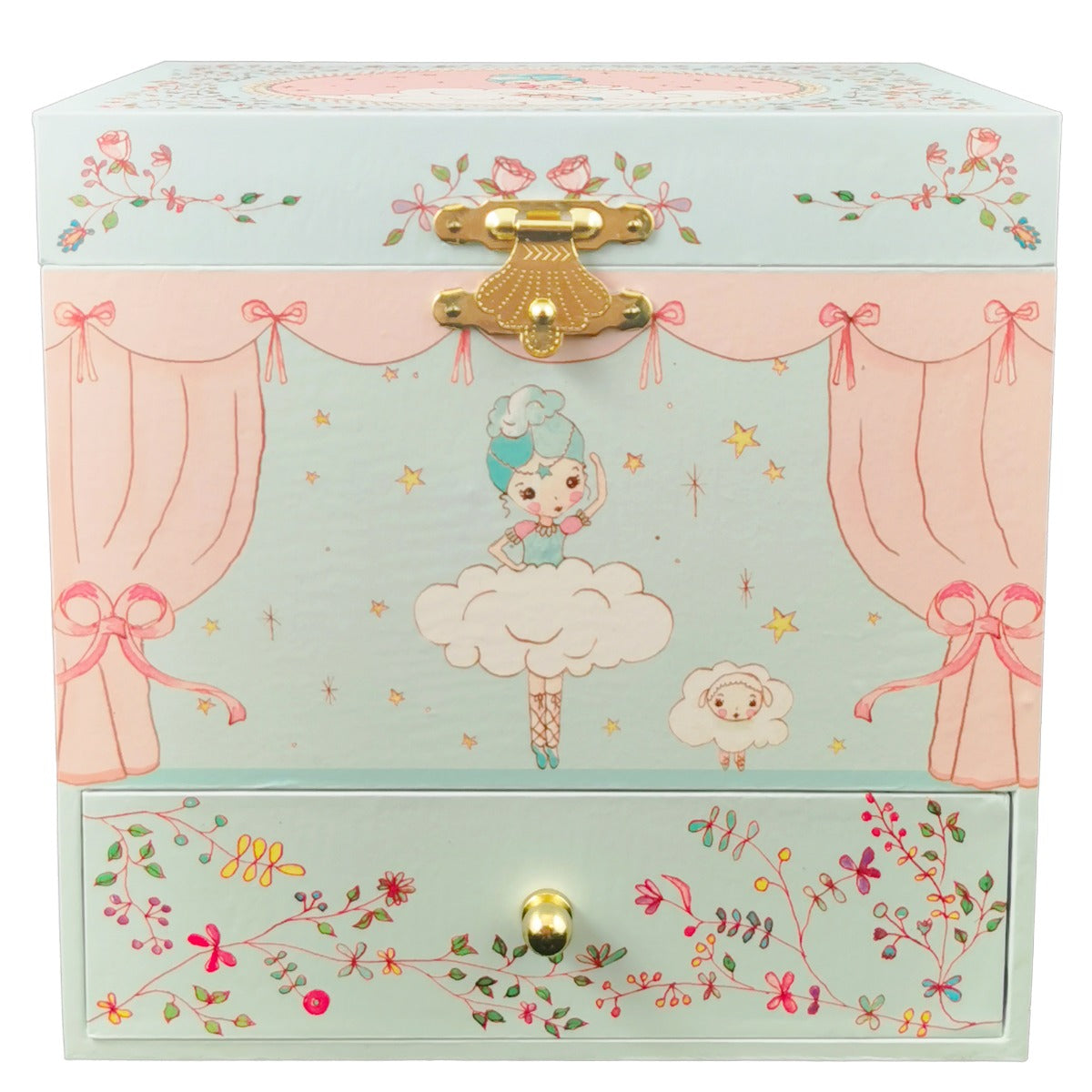 Ballerina and cloud musical jewellery box