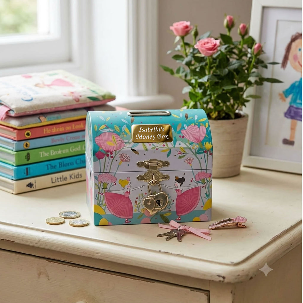 Personalised Children's Money Box - Ballerina, product view 2