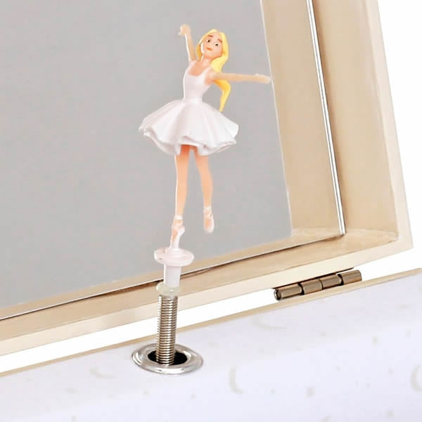Open view of a ballerina jewellery box
