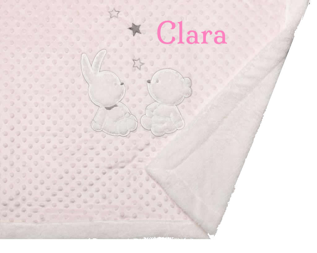 Personalised bear and bunny baby blankets