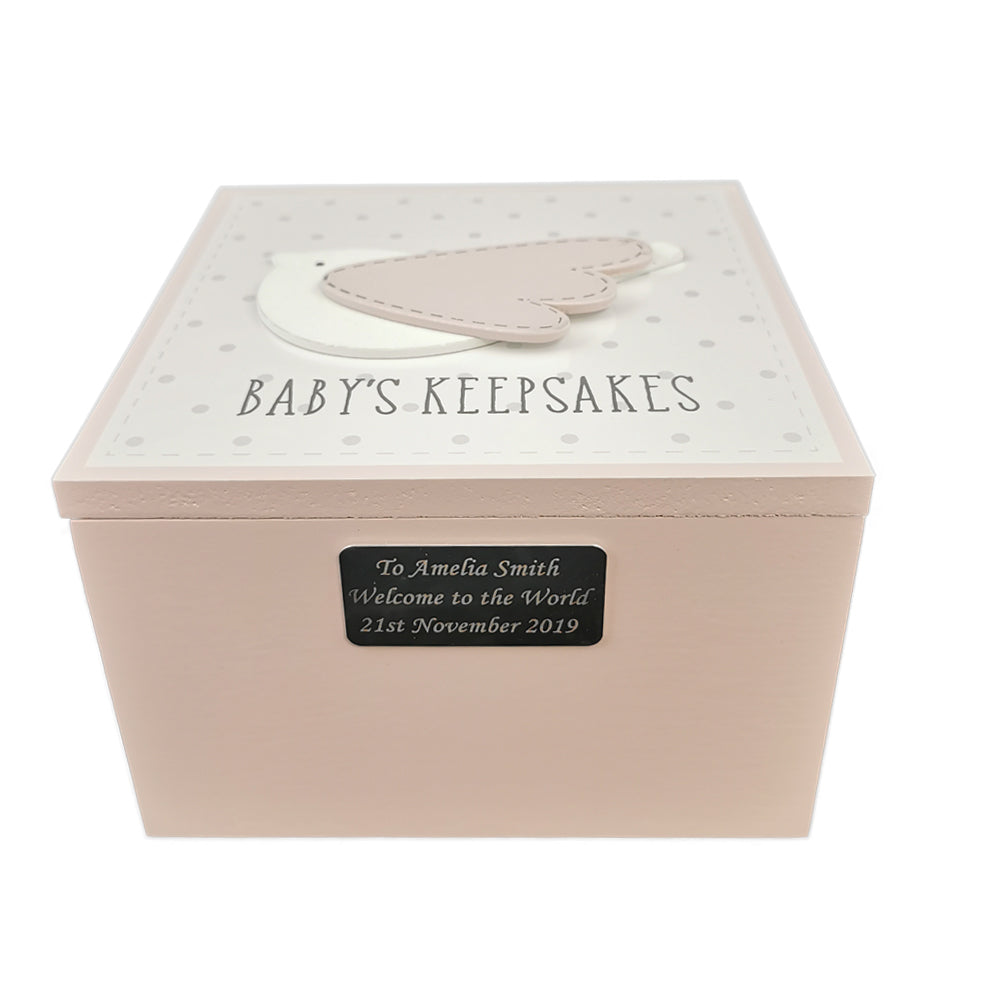 Bird baby keepsake box
