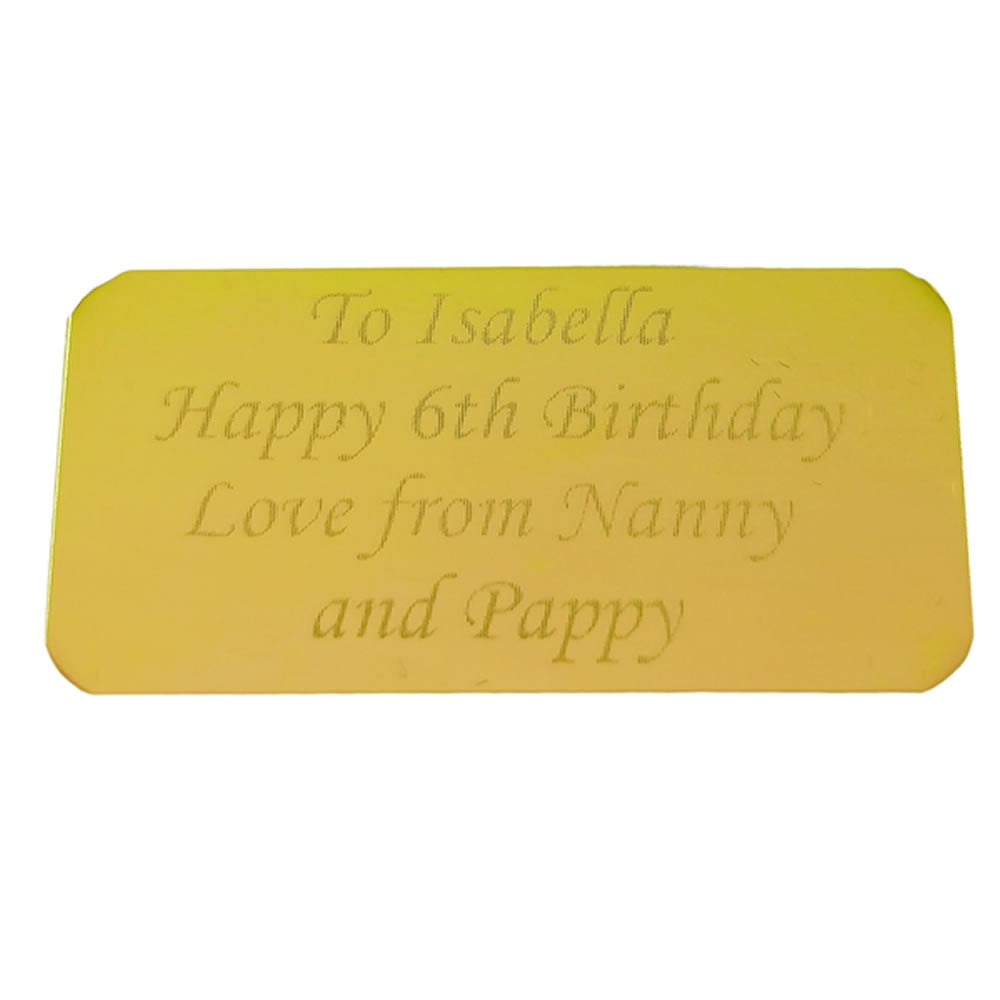 Birthday plaque for a jewellery box