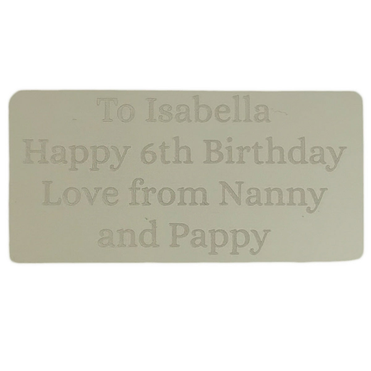 Birthday metal plaque