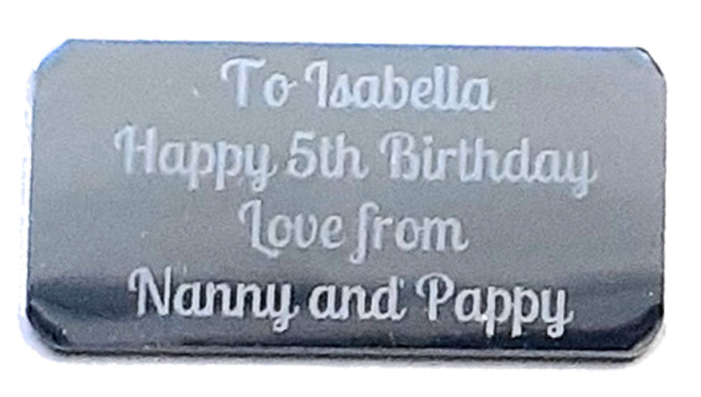 Birthday silver plaque for a Prima Ballerina jewellery box