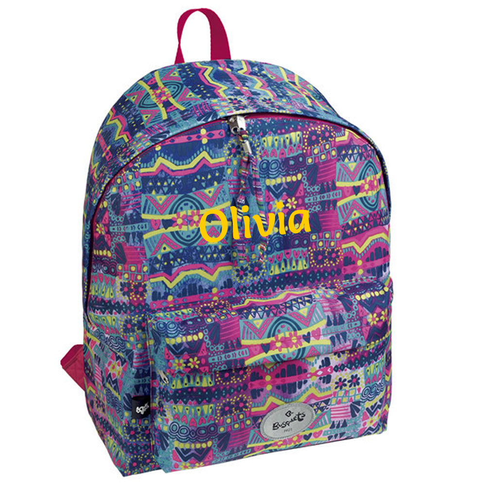 Blue Aztec backpack for girls