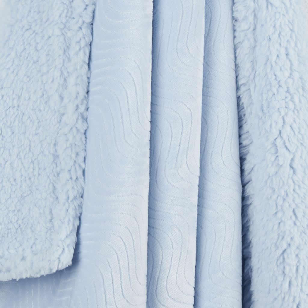 Blue baby blanket with sherpa lining