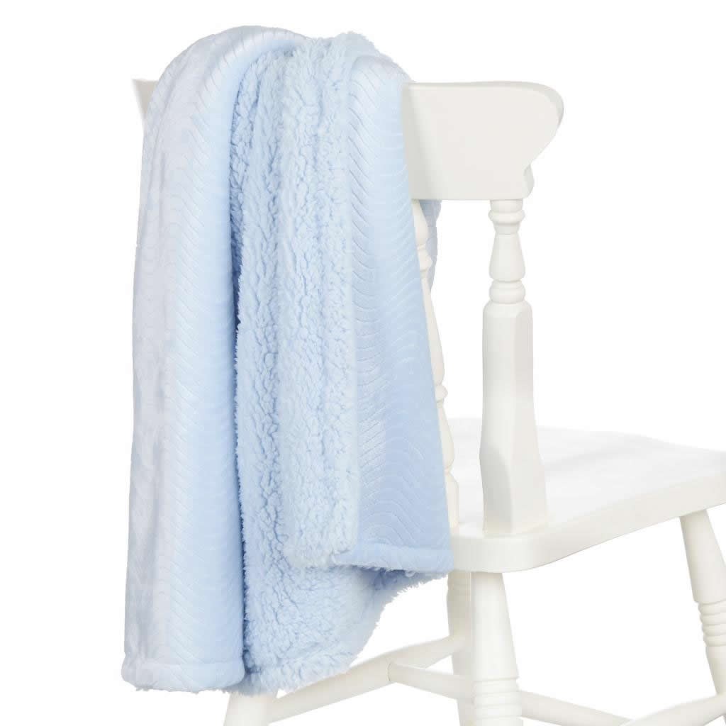 Sherpa baby blanket in blue