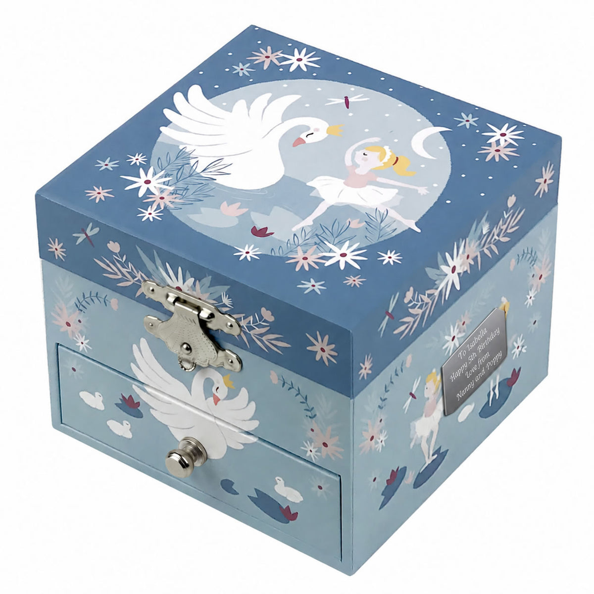 Personalised Girls Musical Jewellery Box - Swan Lake Ballerina