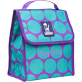 Personalised blue dot lunch bag