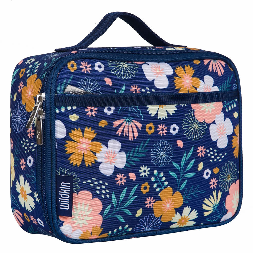 Blue floral lunch bag for children