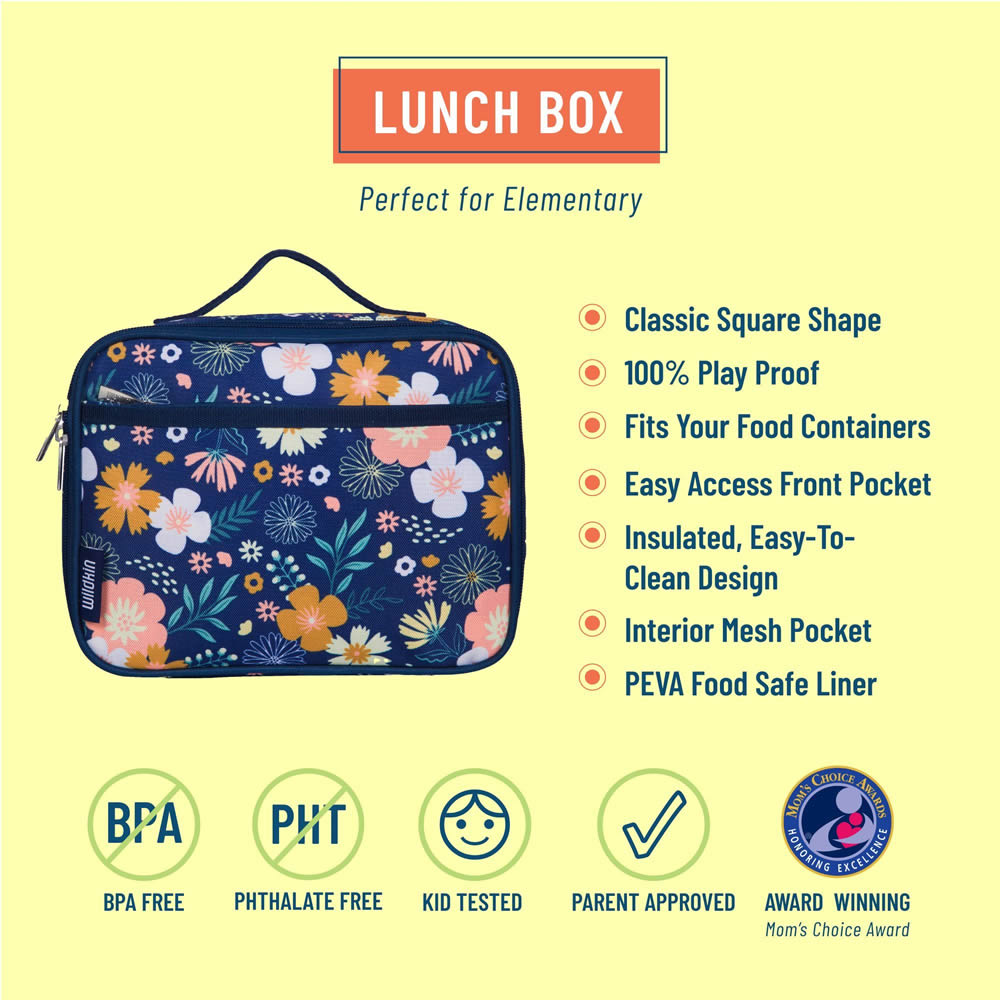 Blue floral lunch boxes for children