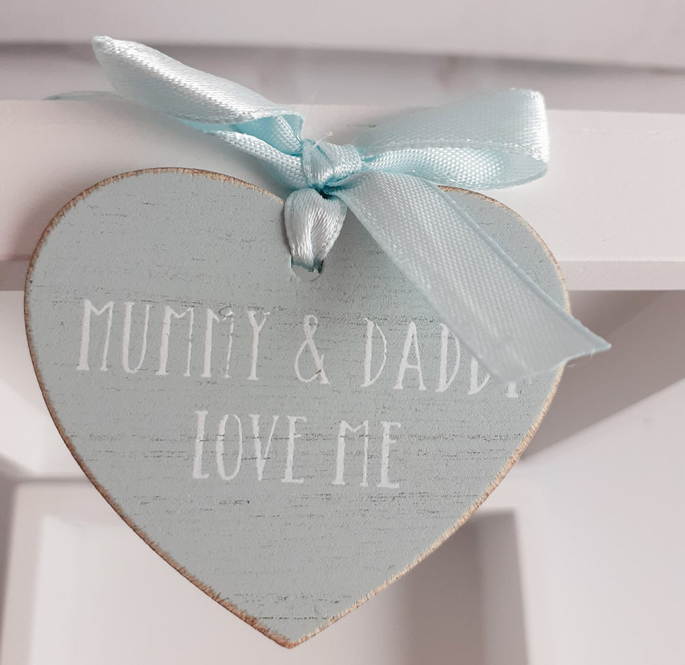 Blue heart baby gift plaque