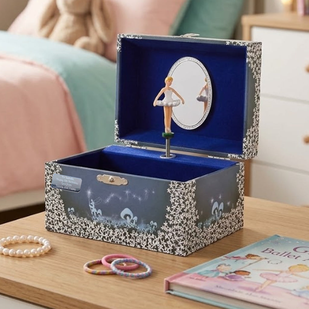 Personalised Girls Musical Jewellery Box - Ballerina Swan Lake