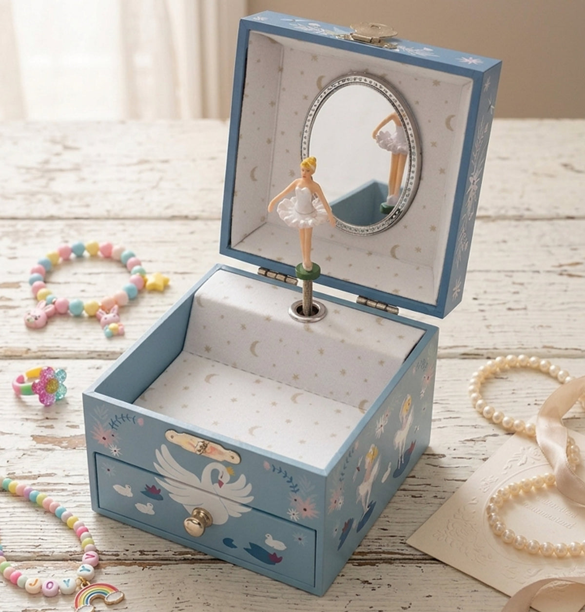 Personalised Girls Musical Jewellery Box - Swan Lake Ballerina