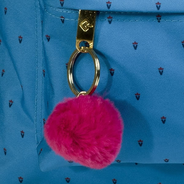 Blue school backpack detail for girls