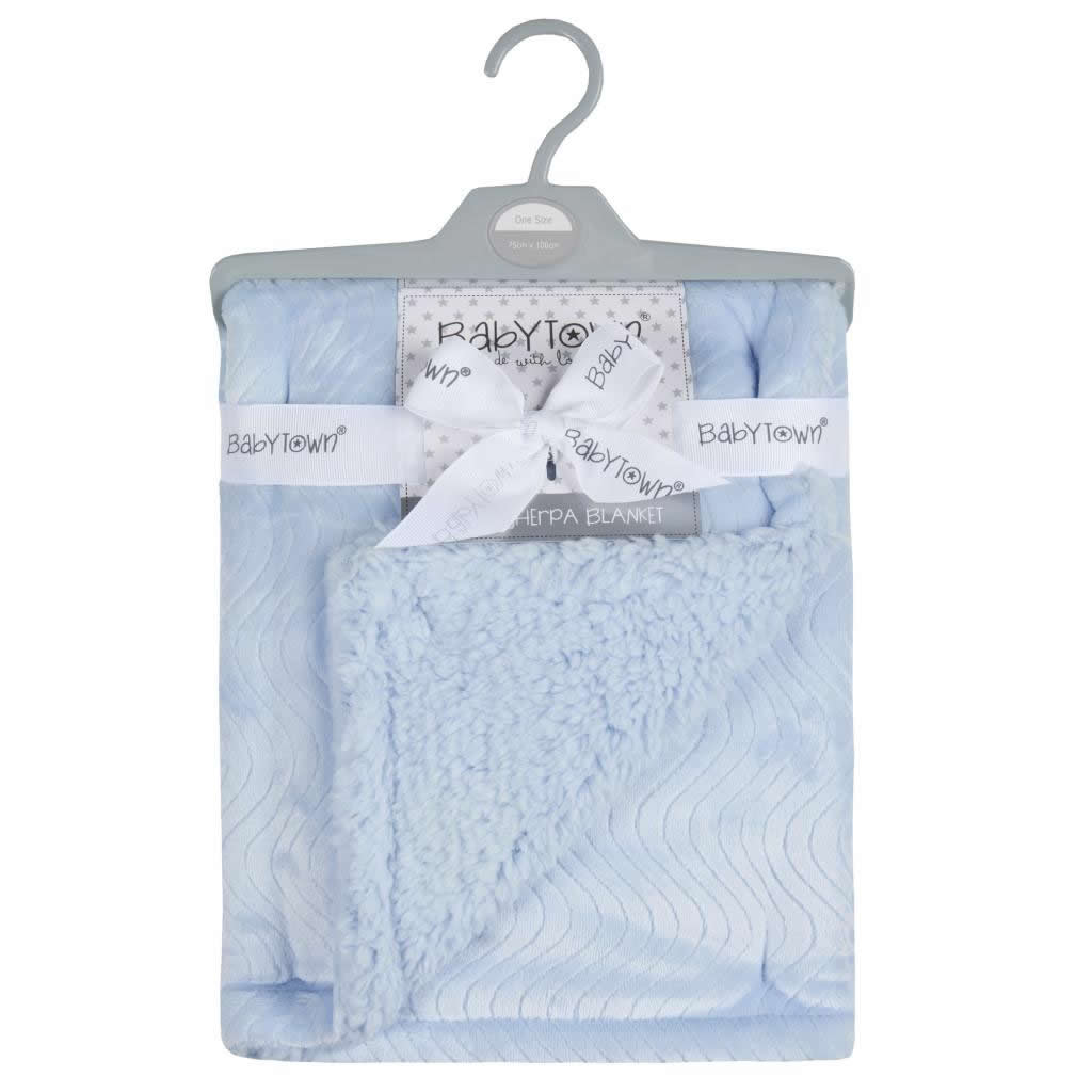 Blue sherpa baby blanket