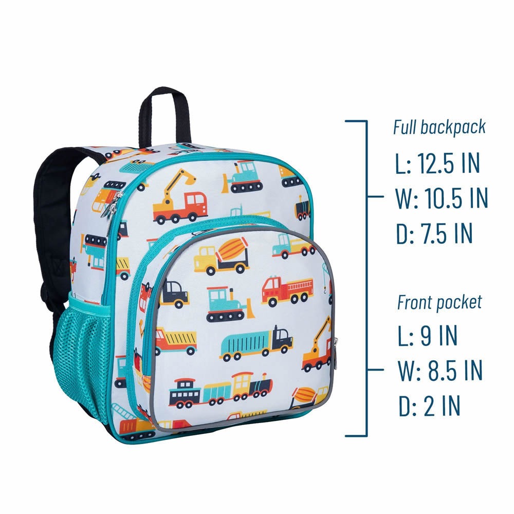 Construction backpack for boys