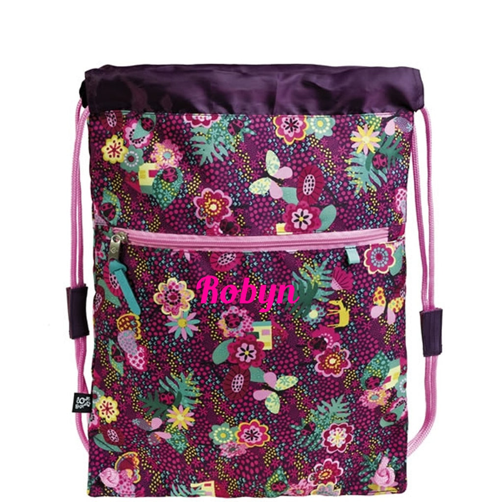 Personalised purple flower PE bag
