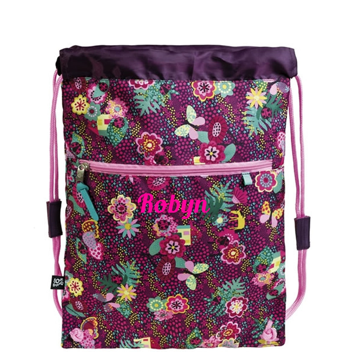 Personalised purple flower PE bag