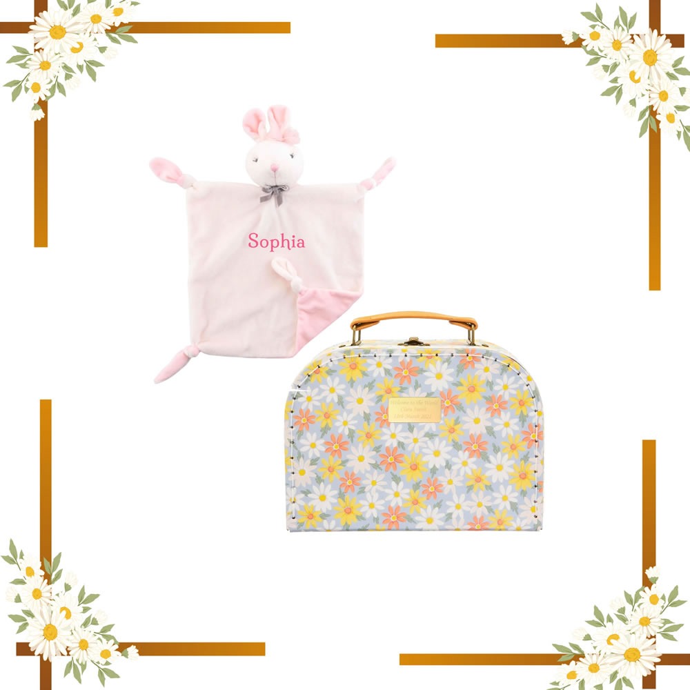 Bunny comforter with soft toy