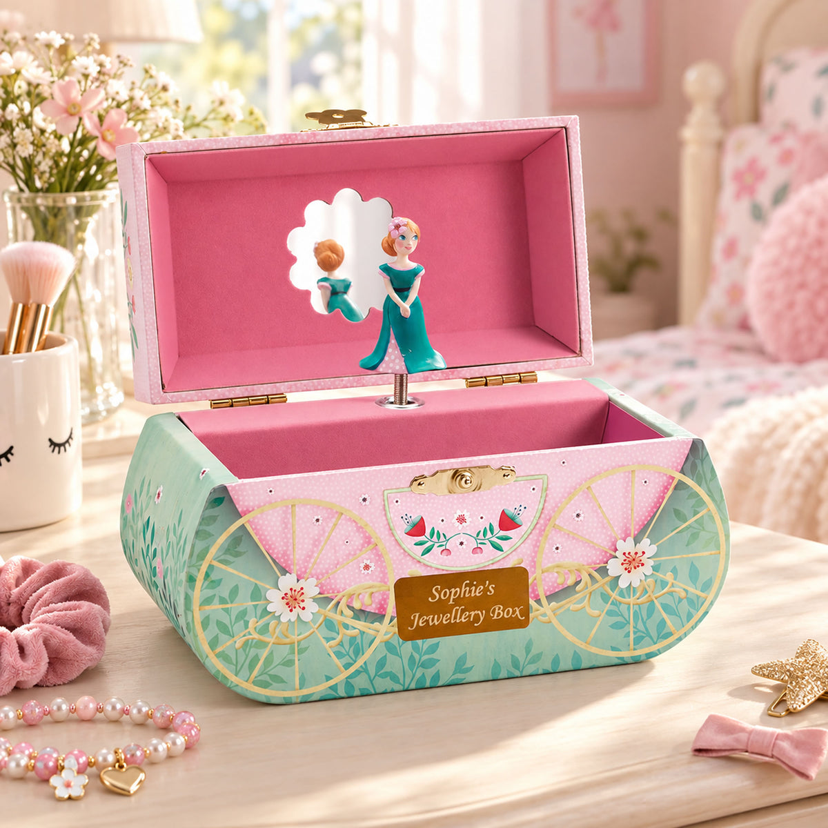 Personalised Girls Musical Jewellery Box - Princess Carriage