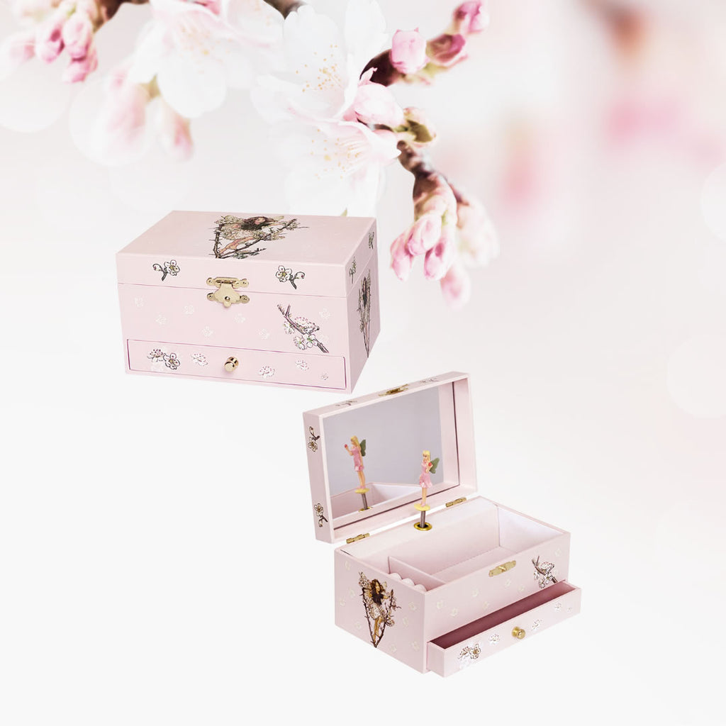 Personalised Girls Musical Jewellery Box - Fairy on Cherry Tree