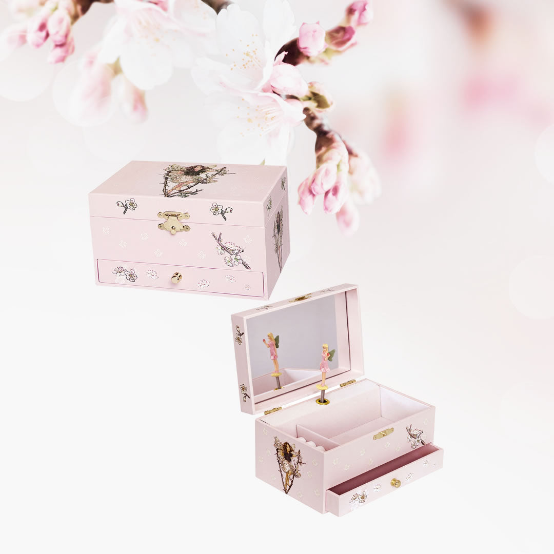 Personalised Girls Musical Jewellery Box - Fairy on Cherry Tree