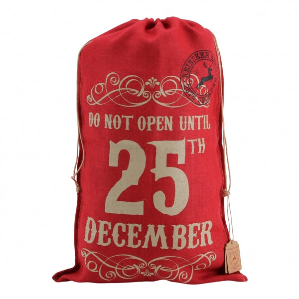 Red Christmas day sack for children
